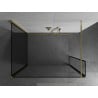 Mexen Kioto стената за душ Walk-in 120 x 70 x 40 см, черен модел, златен - 800-120-070-221-50-70-040