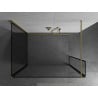 Мексен Киото стена за душ Walk-in 110 x 110 x 30 см, черен модел, златист четкан - 800-110-110-221-55-70-030