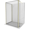 Mexen Kioto душ стена Walk-in 140 x 110 x 30 см, черен десен, златен матиран - 800-140-110-221-55-70-030