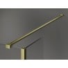 Mexen Kioto душова стена Walk-in 130 x 120 x 40 см, черен модел, златна щетка - 800-130-120-221-55-70-040