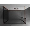 Mexen Kioto стенка за душ Walk-in 110 x 70 x 30 см, черен модел, розово злато - 800-110-070-221-60-70-030