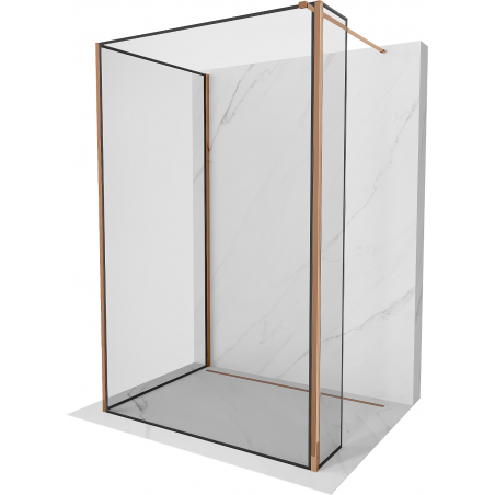 Мексен Киото стена за душ Walk-in 100 x 100 x 40 см, черен модел, розово злато - 800-100-100-221-60-70-040