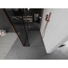 Mexen Kioto стена за душ Walk-in 130 x 110 x 40 см, черен модел, розово злато - 800-130-110-221-60-70-040