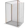 Mexen Kioto стена за душ Walk-in 130 x 110 x 40 см, черен модел, розово злато - 800-130-110-221-60-70-040