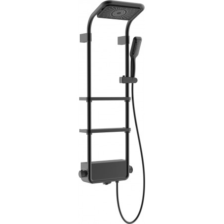 Mexen Dazz комплект душ за монтаж на стена с душ глава и батерия, черен- 78107-70