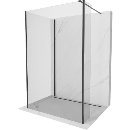 Mexen Kioto стена за душ Walk-in 135 x 80 x 40 см, прозрачна, черна - 800-135-080-221-70-00-040