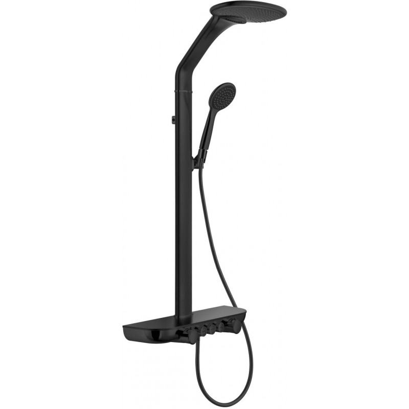 Mexen Bolt надземен душ комплект със смесител и душ глава, черен - 78108-70