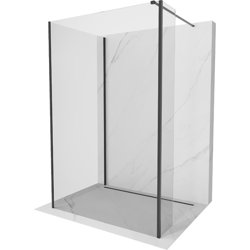 Mexen Kioto душ стенна Walk-in 125 x 90 x 40 cm, прозрачна, черна - 800-125-090-221-70-00-040