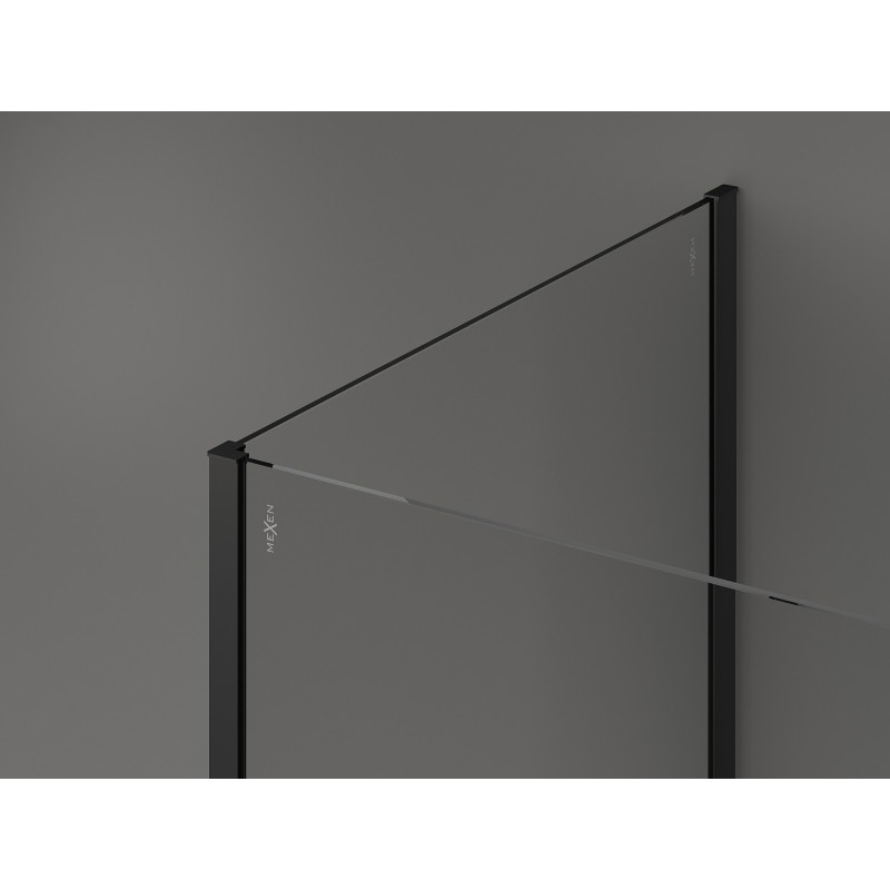 Mexen Kioto душ стенна Walk-in 125 x 90 x 40 cm, прозрачна, черна - 800-125-090-221-70-00-040