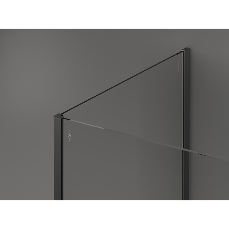 Mexen Kioto параван за душ Walk-in 120 x 95 x 30 cm, прозрачен, gun metal - 800-120-095-221-95-00-030