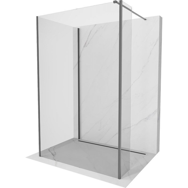 Mexen Kioto стенен душ панел Walk-in 100 x 70 x 40 см, прозрачен, gun metal - 800-100-070-221-95-00-040