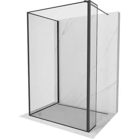 Мексен Киото стена за душ Walk-in 140 x 70 x 30 см, черен модел, черна - 800-140-070-221-70-70-030