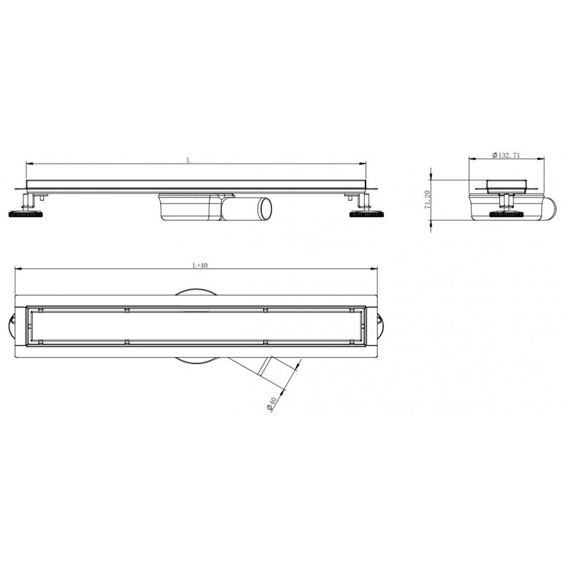 Mexen Flat 360° M33 въртящ се линеен отток 80 см, инокс - 1033080-40