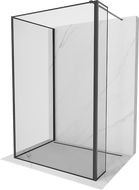Mexen Kioto Душ стена Walk-in 120 x 80 x 40 см, черна рамка, черна - 800-120-080-221-70-70-040