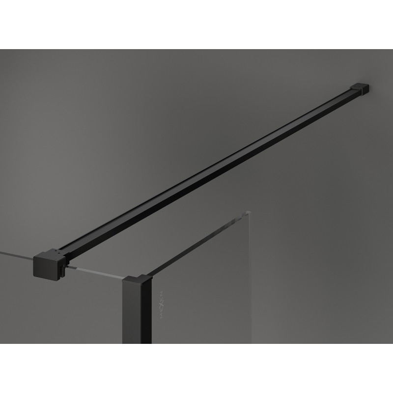Mexen Kioto Душ стена Walk-in 120 x 80 x 40 см, черна рамка, черна - 800-120-080-221-70-70-040