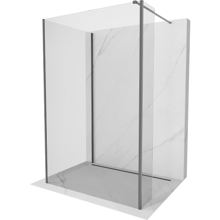 Mexen Kioto стена за душ кабина Walk-in 115 x 110 x 40 см, прозрачно, gun metal - 800-115-110-221-95-00-040