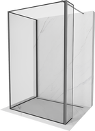 Mexen Kioto душ кабина Walk-in 90 x 80 x 30 см, черна рамка, gun metal - 800-090-080-221-95-70-030
