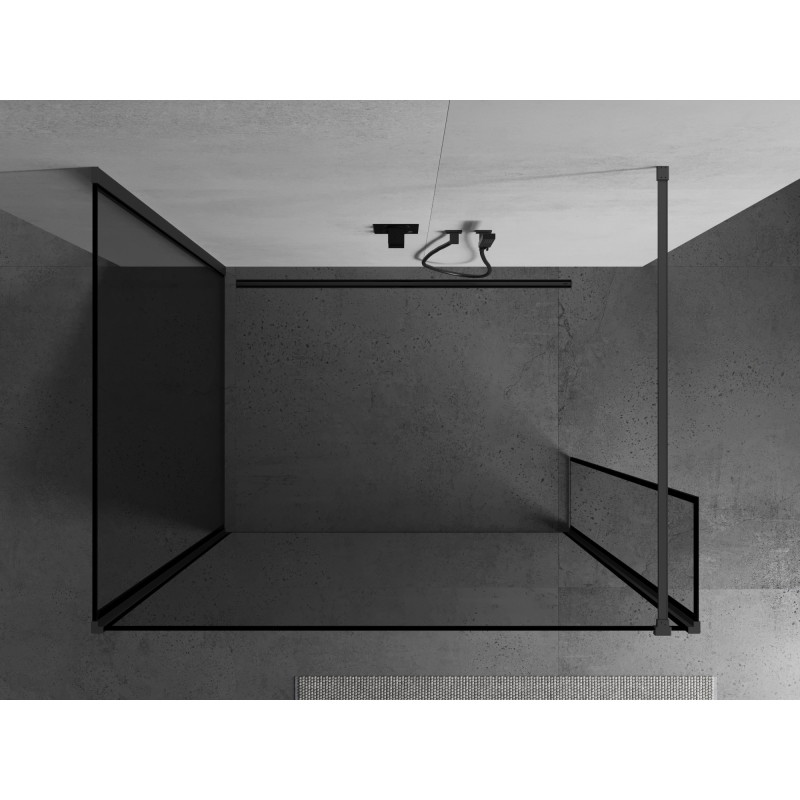 Mexen Kioto Душ стена Walk-in 130 x 100 x 30 см, черна рамка, gun metal - 800-130-100-221-95-70-030