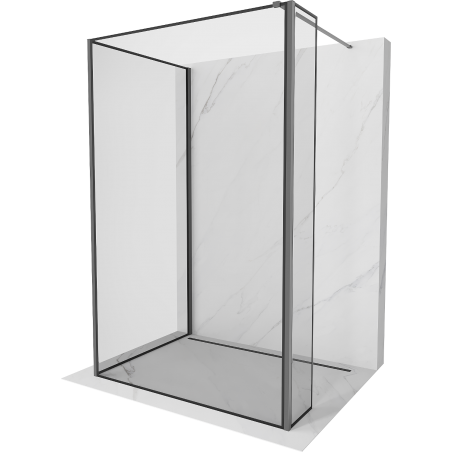Mexen Kioto душ кабина Walk-in 120 x 70 x 40 см, черен шаблон, gun metal - 800-120-070-221-95-70-040