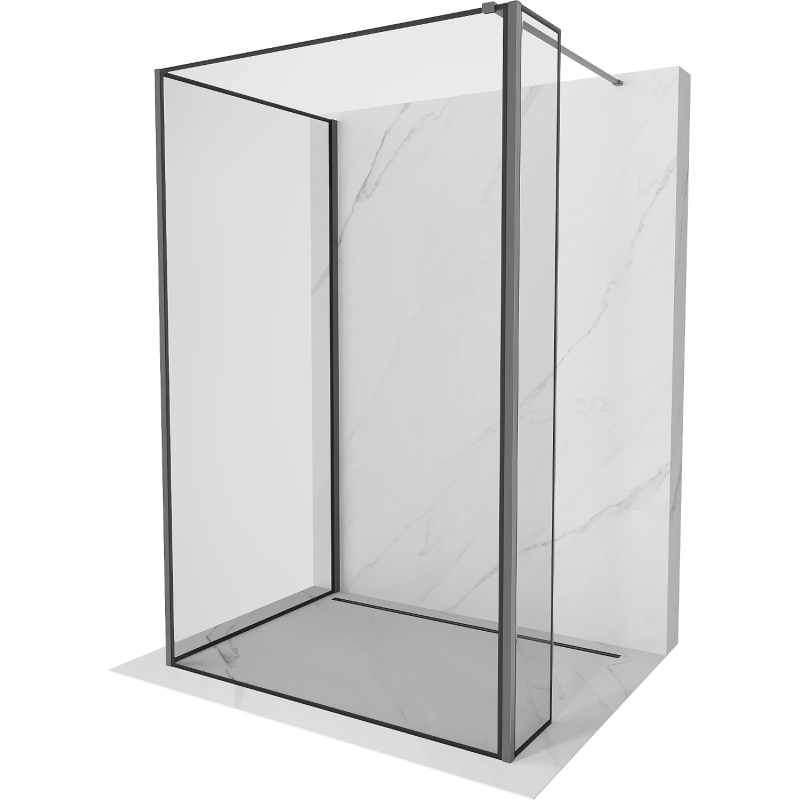 Mexen Kioto стенна преграда за душ кабина Walk-in 120 x 110 x 40 см, черен модел, gun metal - 800-120-110-221-95-70-040