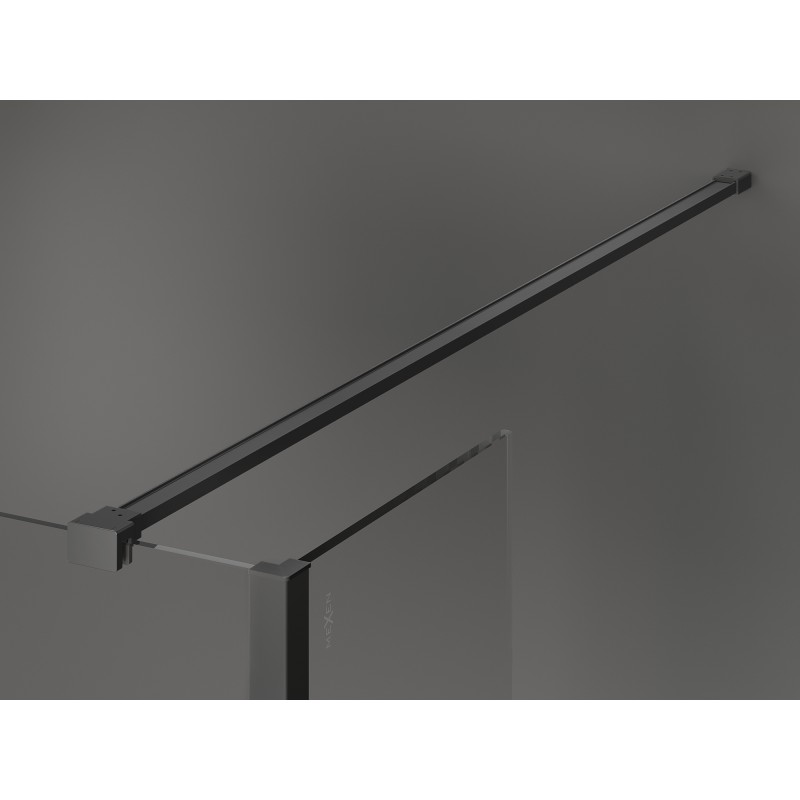 Mexen Kioto душ преграда Walk-in 130 x 120 x 40 см, черна рамка, gun metal - 800-130-120-221-95-70-040