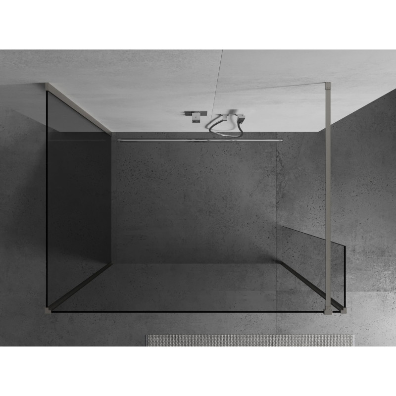 Mexen Kioto Душ стена Walk-in 135 x 100 x 30 см, прозрачна, четкан никел