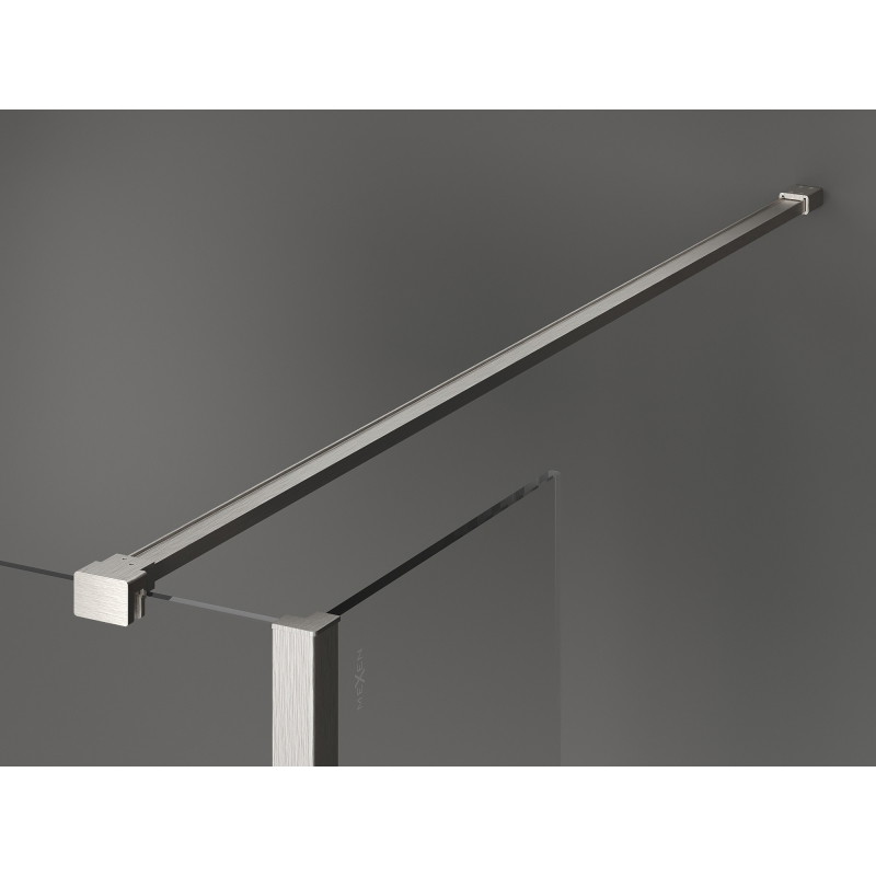 Mexen Kioto Душ стена Walk-in 135 x 100 x 30 см, прозрачна, четкан никел