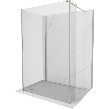 Mexen Kioto стена за душ Walk-in 125 x 120 x 30 см, прозрачен, четкан никел - 800-125-120-221-97-00-030