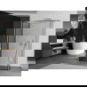 Mexen Kioto стена за душ 140 x 70 x 40 см, черен модел, четкан никел - 800-140-070-221-97-70-040