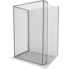 Mexen Kioto стена за душ кабина Walk-in 90 x 80 x 40 см, черен модел, четкан никел - 800-090-080-221-97-70-040