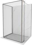 Mexen Kioto стенна душа Walk-in 100 x 100 x 40 см, черен модел, четкан никел - 800-100-100-221-97-70-040