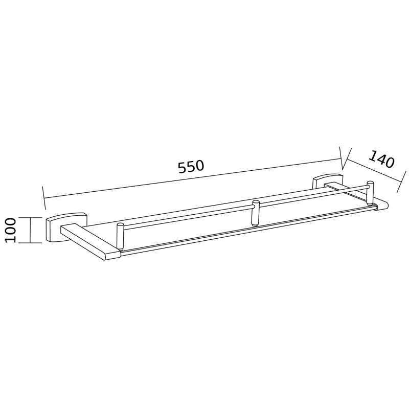 Mexen Zoja висяща стъклена полица, хром - 7019137-00
