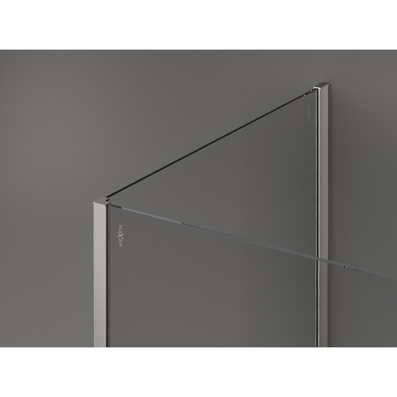 Mexen Kioto душ стена Walk-in 125 x 100 x 40 cm, прозрачна, четкан никел - 800-125-100-221-97-00-040