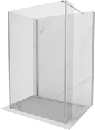 Mexen Kioto стена за душ Walk-in 140 x 115 x 40 см, прозрачна, четкан никел - 800-140-115-221-97-00-040
