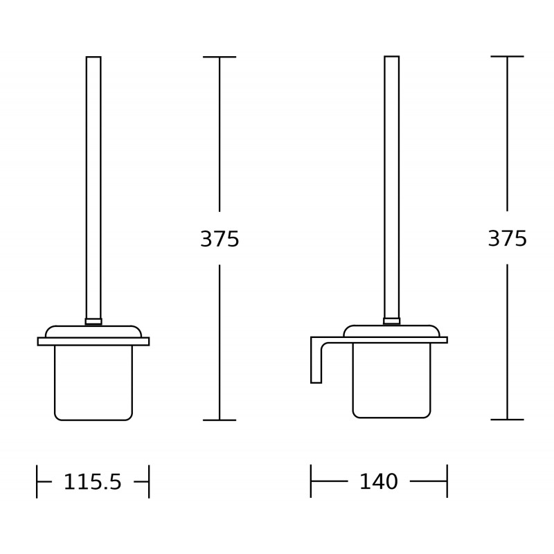 Mexen Lea четка за тоалетна, черна - 7026050-70