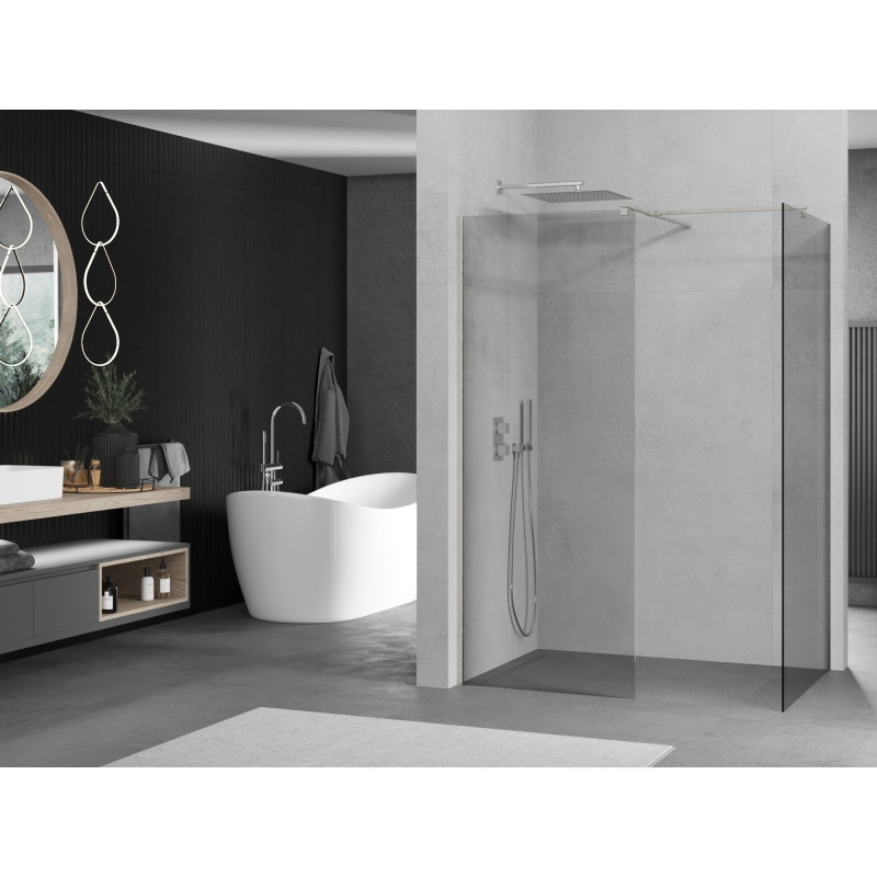 Mexen Kioto душ кабина Walk-in 110 x 110 см, прозрачен, четкан никел - 800-110-202-97-00-110