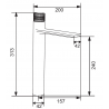 Mexen Zero+ висок смесител за мивка, черен - 71610-70