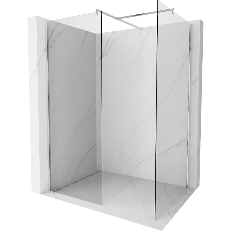 Mexen Kioto душова преграда Walk-in 170 x 120 cm, прозрачна, шлицен никел