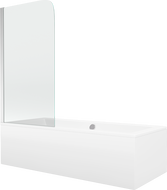 Mexen Cube правоъгълна вана 170 x 80 см с обшивка и преграда 1-скрипка 70 см, прозрачна, хром - 550517080X9007010100