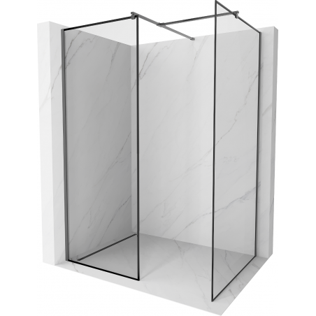 Mexen Kioto стена за душа Walk-in 140 x 120 см, черен модел, gun metal - 800-140-202-95-70-120
