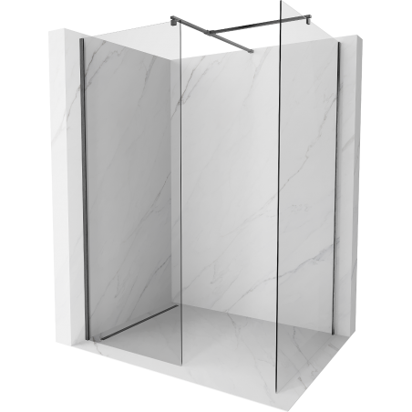 Mexen Kioto стена за душ Walk-in 130 x 85 см, прозрачна, метален сив шлифован - 800-130-202-66-00-085