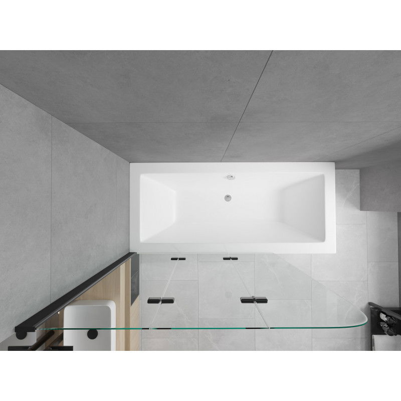 Mexen Cube правоъгълна вана 170 x 80 см с обшивка и 3-крилен параван 120 см,