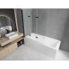 Ректангуларна вана Mexen Cube 170 x 80 см с обшивка и 3-крилен параван 120 см, прозрачен, черен - 550517080X9012037000