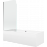 Mexen Cube правоъгълна вана 180 x 80 cm с облицовка и еднокрилен параван 70 cm,