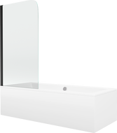 Mexen Cube правоъгълна вана 180 x 80 см с обвивка и параван 1-скадровый 70 см, прозрачен, черен - 550518080X9007017000