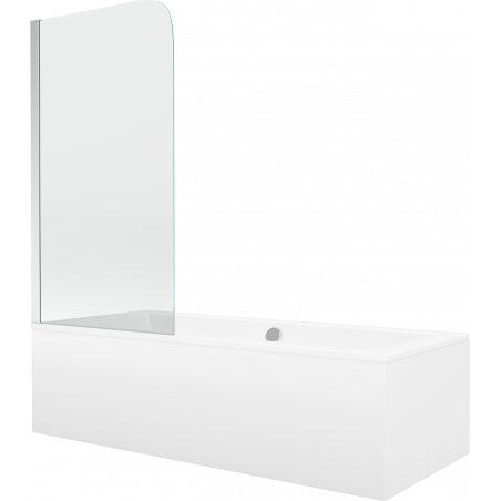 Mexen Cube правоъгълна вана 180 x 80 см с облицовка и 1-крилен параван 80 см,