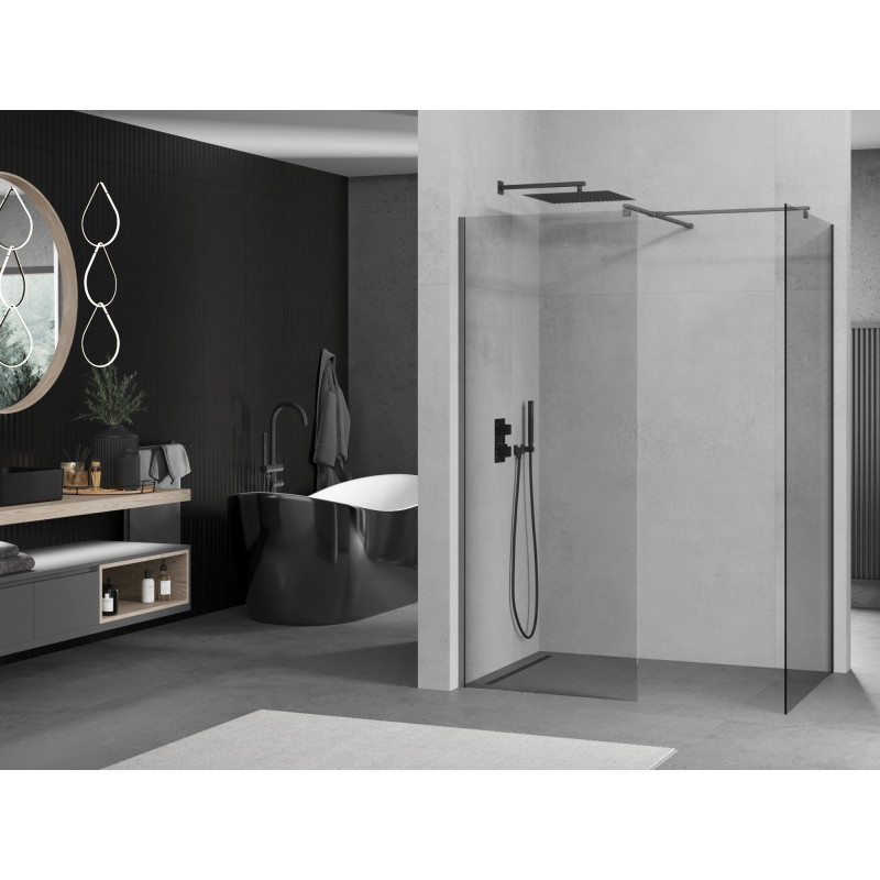 Mexen Kioto душ преграда Walk-in 145 x 80 см, прозрачен, gun metal - 800-145-202-95-00-080