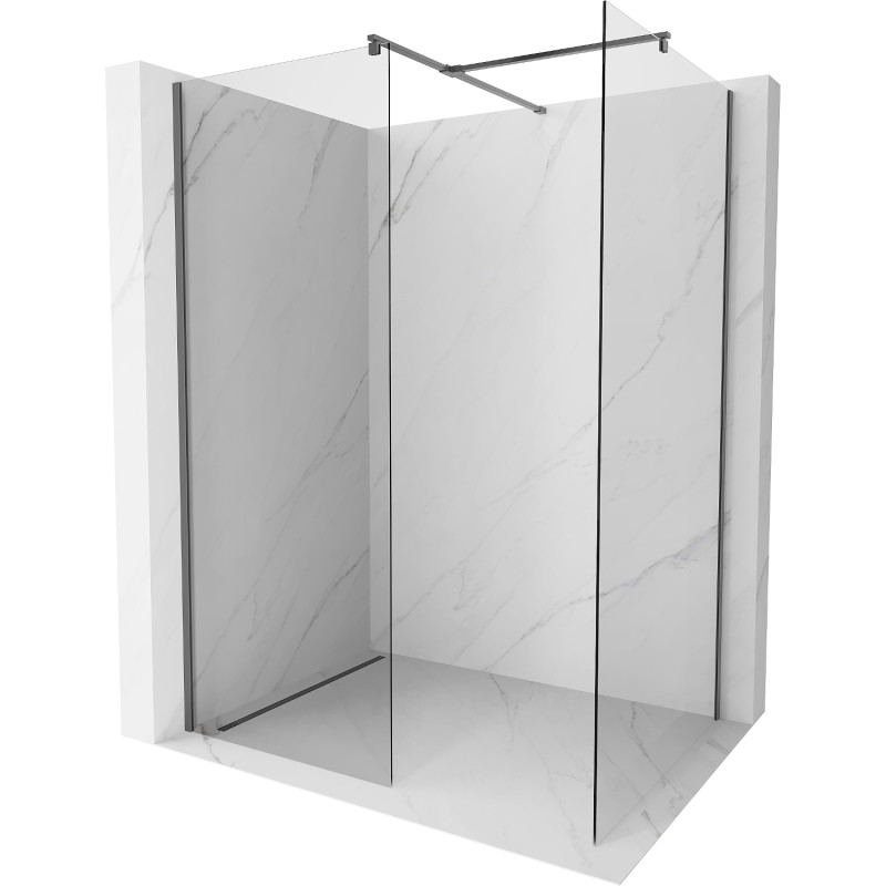 Mexen Kioto душ преграда Walk-in 145 x 80 см, прозрачен, gun metal - 800-145-202-95-00-080