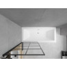 Mexen Cube правоъгълна вана 180 x 80 см с панел и еднокрил параван 70 см, черен