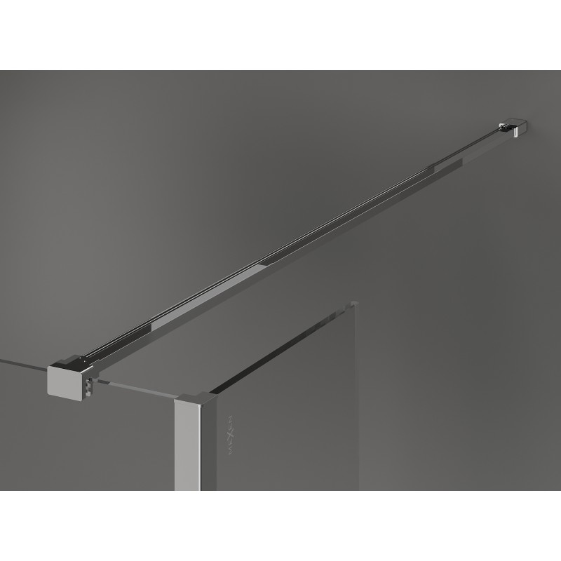 Mexen Kioto разделителна стена за душ Walk-in 160 x 40 cm, черна рамка, хром - 800-160-212-01-70-040